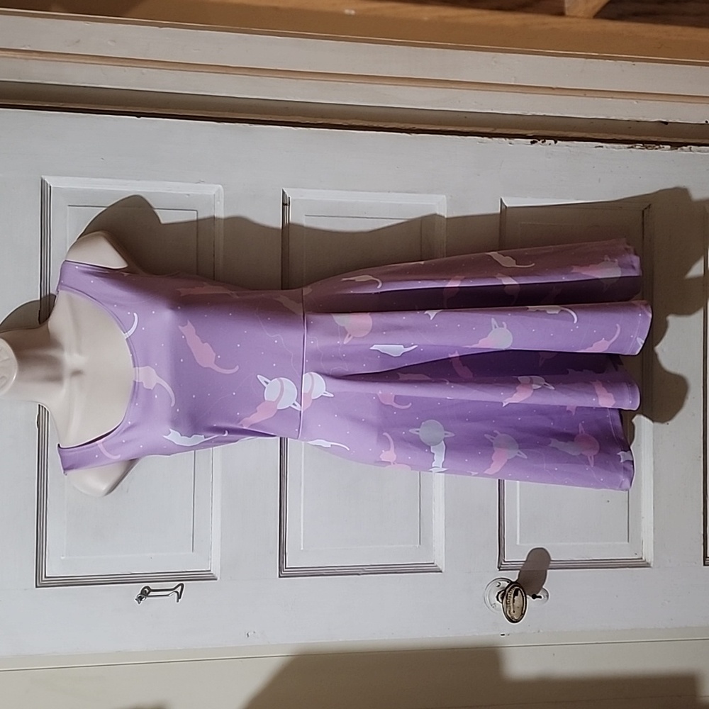 CowCow Large Sleeveless Galaxy Cat Dress